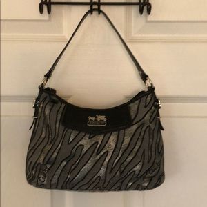 Coach black and silver handbag